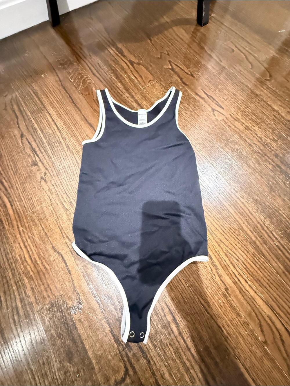 One-Piece Bodysuit with White Trim